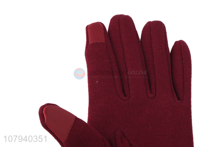 Best selling ladies winter gloves mirco velvet outdoor thermal gloves