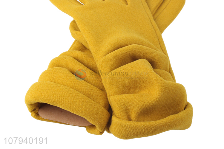 Factory price ladies winter gloves crumpled colorful outdoor thermal gloves