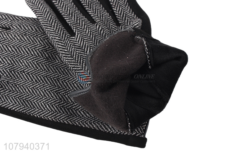 Yiwu market women winter gloves herringbone driving gloves for cycling