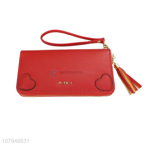 New arrival women red fashion long wallet with top quality