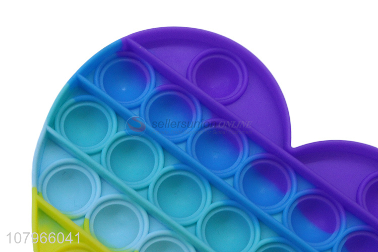 Hot selling heart shape silicone push bubble fidget toys with top quality