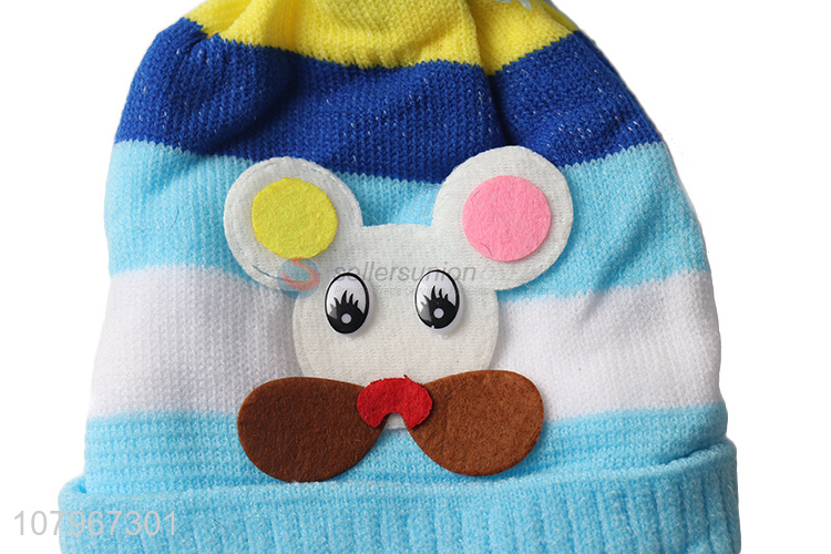 Hot selling baby infant winter outdoor caps newborn knitted beanie hat