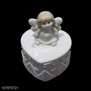 Latest arrival ceramic angel jewelry box bangle box earring case