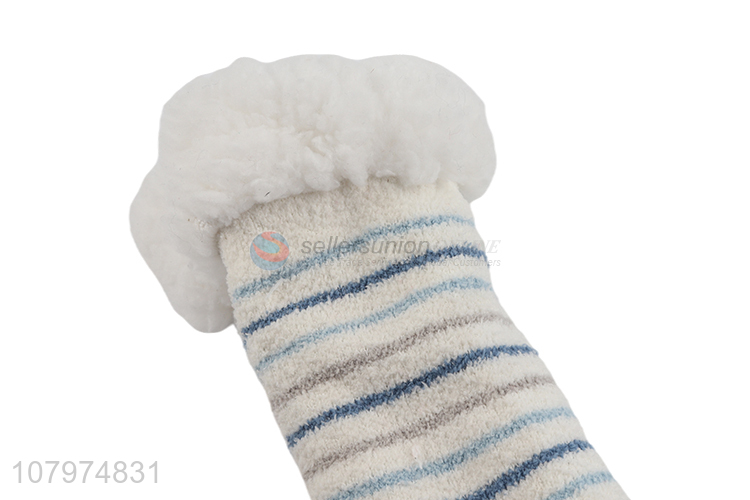 Yiwu market winter anti-slip women floor socks microfiber crew socks