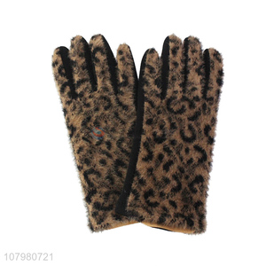 Hot Products Sexy Leopard Print Ladies Gloves Winter Warm Gloves