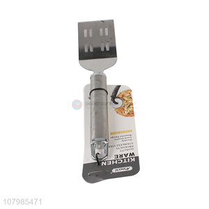 Top product stainless steel teppanyaki turner slotted pancake spatula