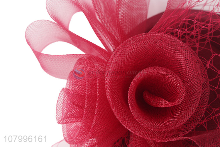 Customized fascinator hat hair clips ladies flower top hat fascinator hairpin