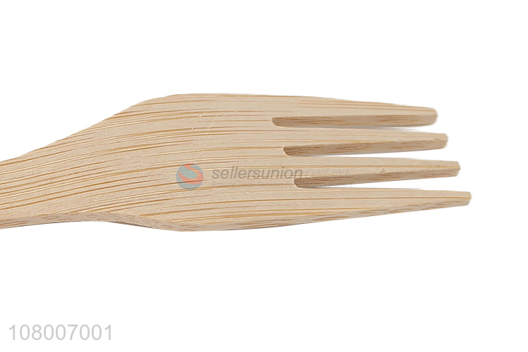 Most popular natural color long handle disposable bamboo food fork