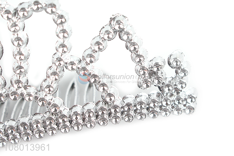 Latest design silver children plastic tiaras for decoration