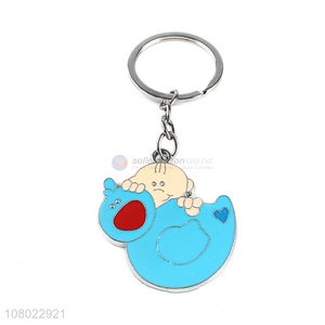 High quality lovely metal enameled keychain alloy key chain for handbag