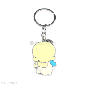 Hot items cheap metal enamel keychains cute key ring small key chain