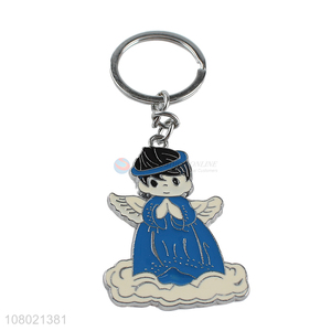 Yiwu market zinc alloy cute key chain enamel key ring key chains