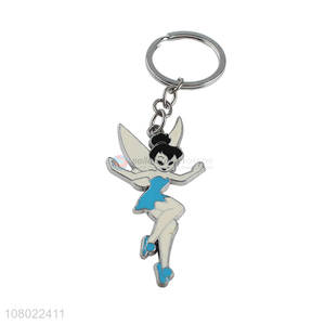 High quality key ring cartoon metal keychains cute fairy key chain