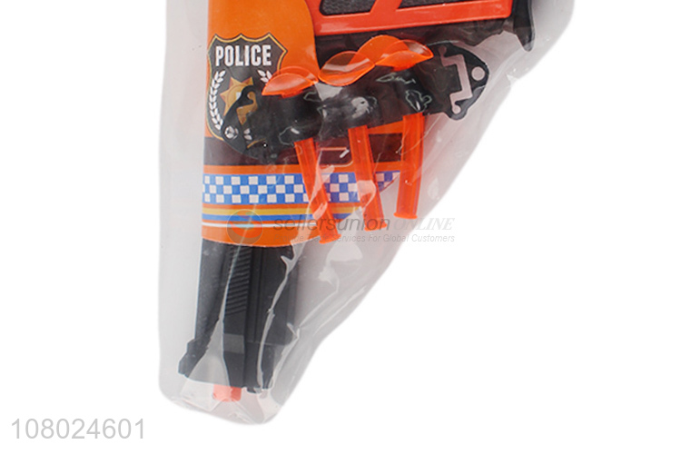 Low price safety pretend play toys police set gun toys