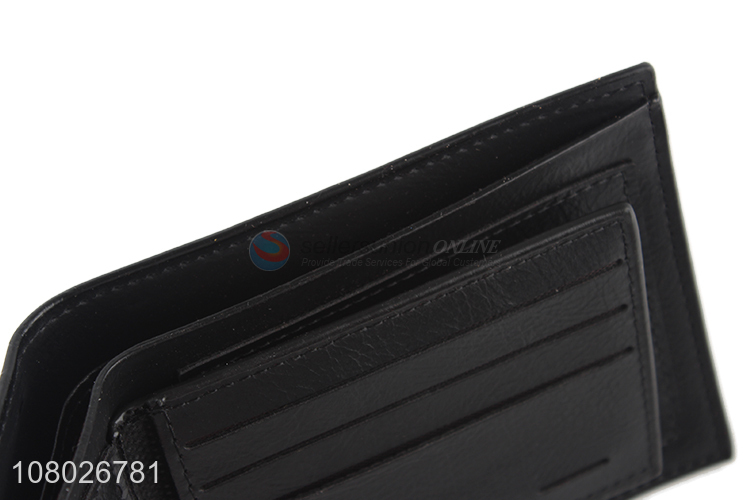 China factory black pu daily use wallet with top quality