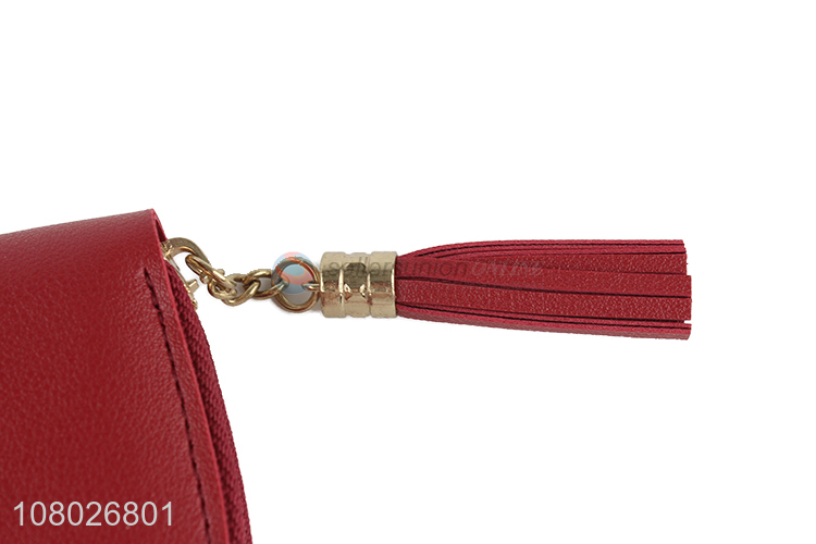 Hot products red fashionable zipper mini wallet for sale