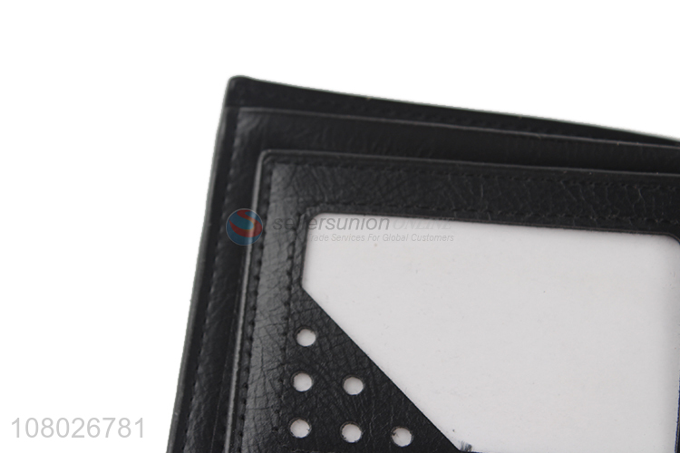 China factory black pu daily use wallet with top quality