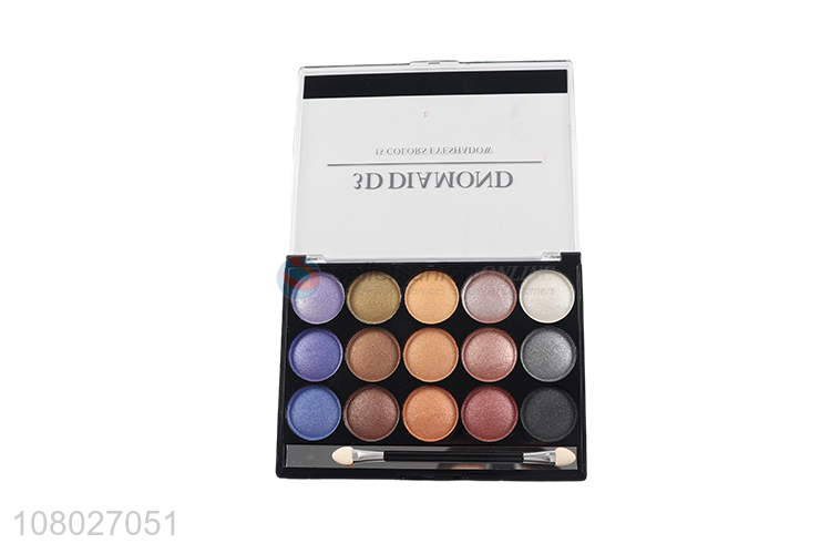 Wholesale 15 colors 3D diamond shimmer eyeshadow palette eye makeup palette