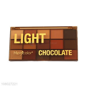 Factory supply 15 colors eyeshadow palette light chocolate eyeshadow eye makeup