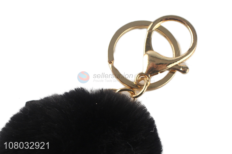 Good sale balck hair ball pendant portable keychain