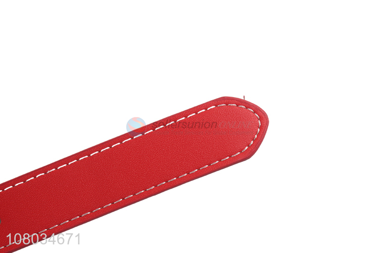 Wholesale Fashion Red Leather Belt Zinc Alloy Buckle Belt