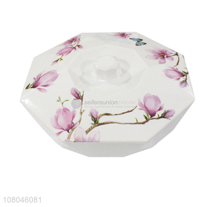 Dried Fruit Plate Compartment With Lid Melamine Snack Plate