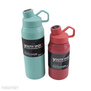 Yiwu wholesale multicolor sports vacuum water bottle with handle