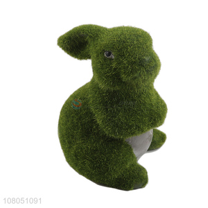 High quality decorative rabbit shape flocking ornaments statue