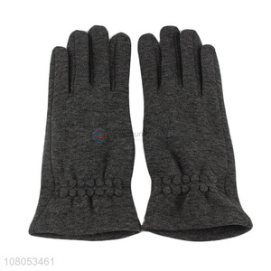 Yiwu supplier grey ladies simple solid color warm gloves