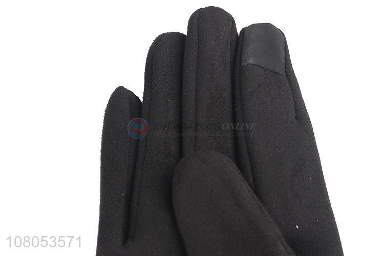 Factory direct sale black fashion gloves winter outdoor warm gloves