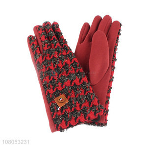 Good price red cold protection gloves ladies gloves wholesale