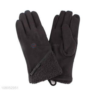 Best seller grey touch screen gloves ladies winter warm gloves