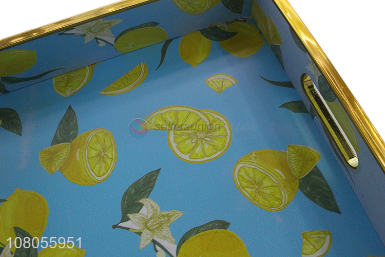 Best selling lemon pattern hotel food serving tray wholesale