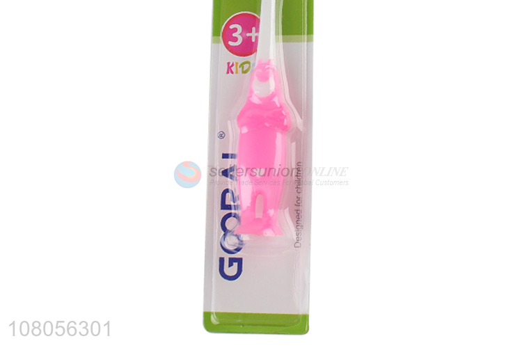 Yiwu wholesale pink plastic cartoon children toothbrush