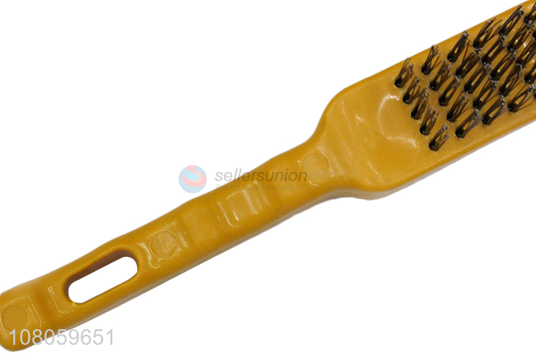 Good quality plastic handle steel wire brush rust removal brush