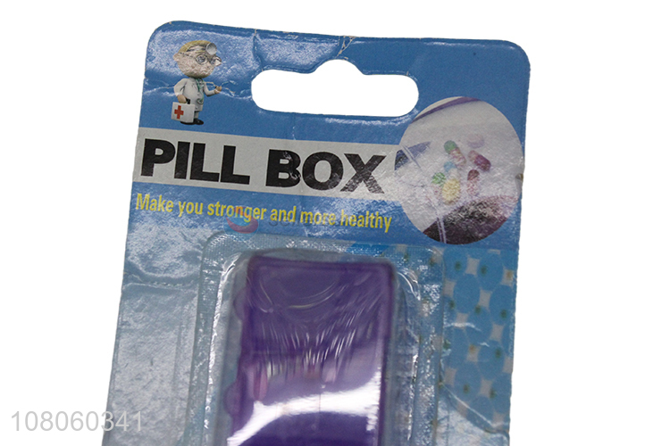 Yiwu wholesale purple strip drug packaging travel portable pill box