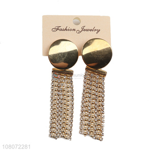 Factory supply fashionable long tassel earrings for accessories