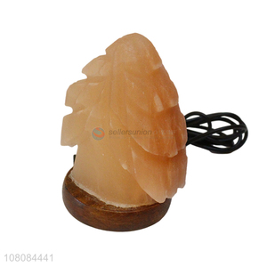 Good sale creative Christmas leaf salt stone lamp night light