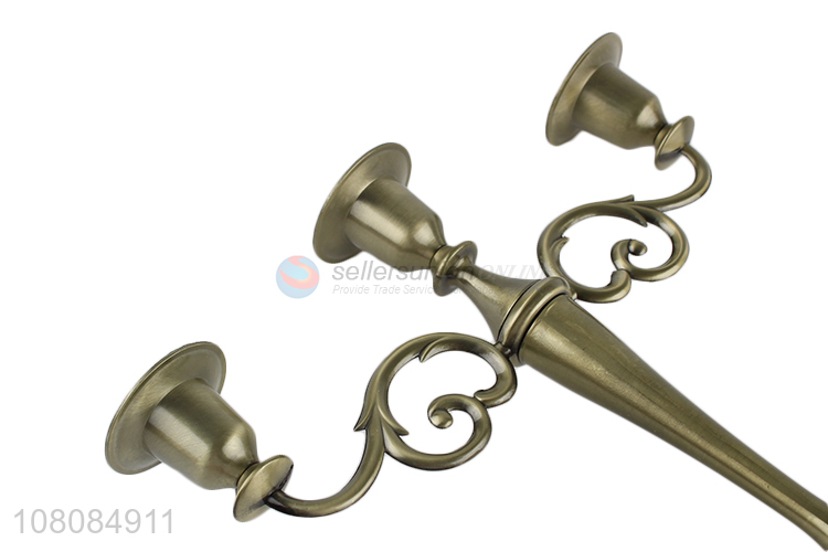 Wholesale metal three-headed candle holder retro candlestick ornaments