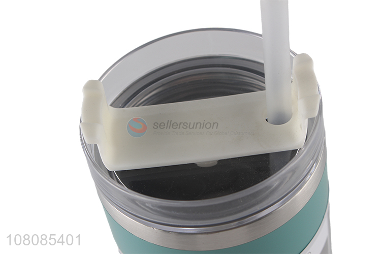 Best selling stainless steel vacuum insulated mug with silicone straw