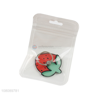 Wholesale cartoon strawberry finger ring acrylic phone holder