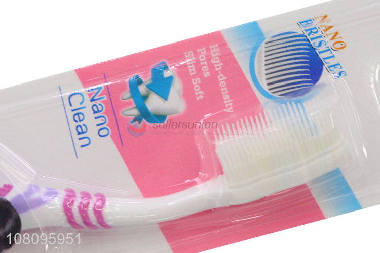 Hot selling reusable adult toothbrush with non-slip handle