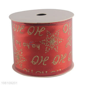 Latest imports Christmas ribbons wired edge fabric ribbons