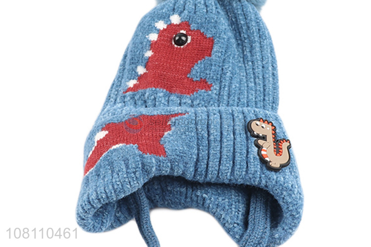 Yiwu market cute design kids knit earmuffs hat