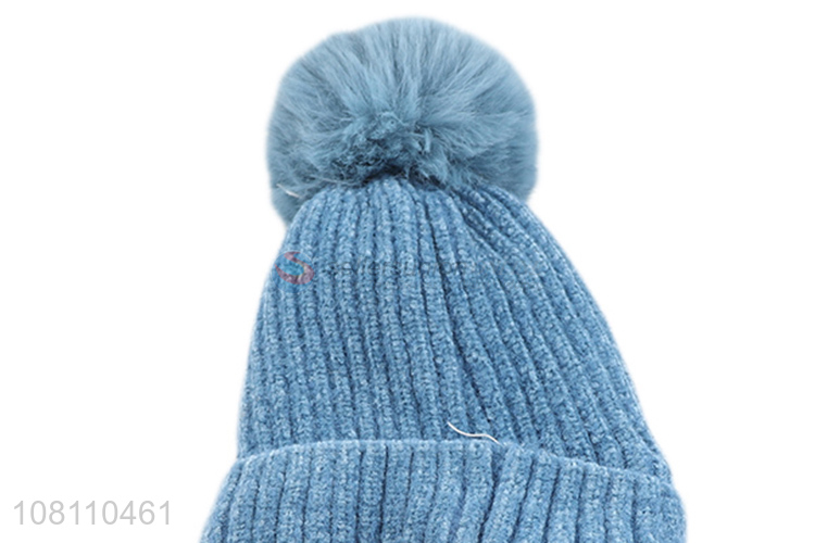 Yiwu market cute design kids knit earmuffs hat