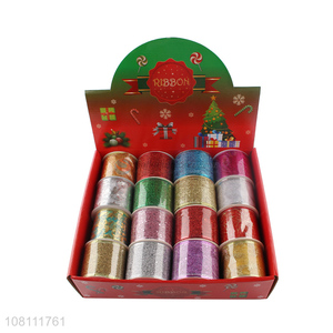 Good Price Wired Edge Christmas Ribbons Gift Wrap Ribbon Set