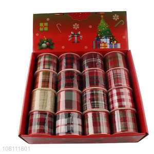 Fashion Tartan Ribbon Wired Edge Christmas Ribbons Set