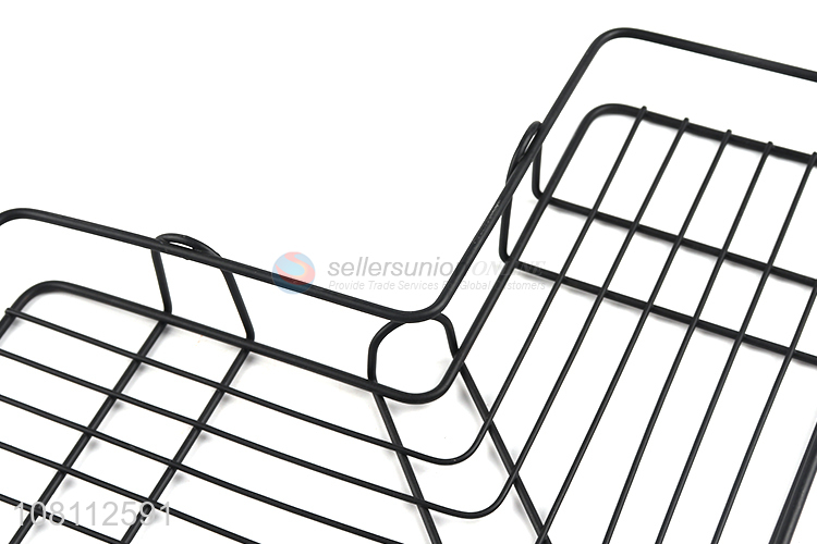 Hot selling heavy duty wall corner bathroom shelf iron storage rack