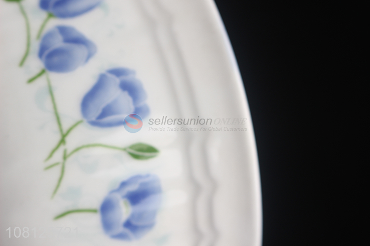 Factory price enameled flower design ceramic soup bowl