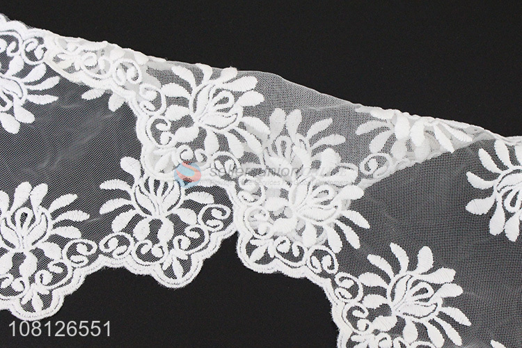 Factory products white embroidery lace trim for dress decoration